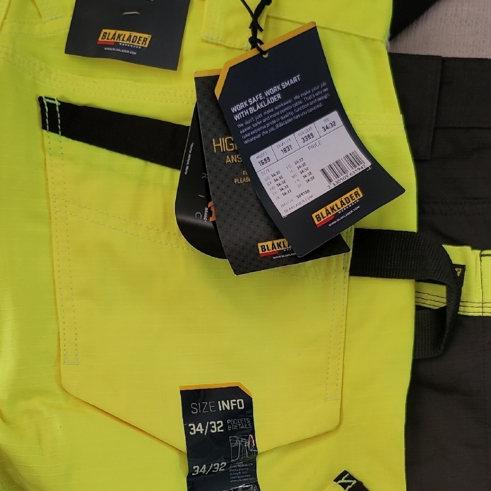 Hi Vis Ripstop Yellow and Black Cargo Pants - Picture 6 of 6